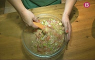 'Peix amb vinagreta de picornells i flor de carabassí', 'Cabell d'àngel','Remenat de bacallà i llagostins', 'Quartos', ...