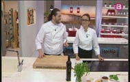 'Pebres del piquillo farcits de brandada de bacallà i moniato' i 'Coca de carabassí, formatge i pesto de tomàtiga seca'